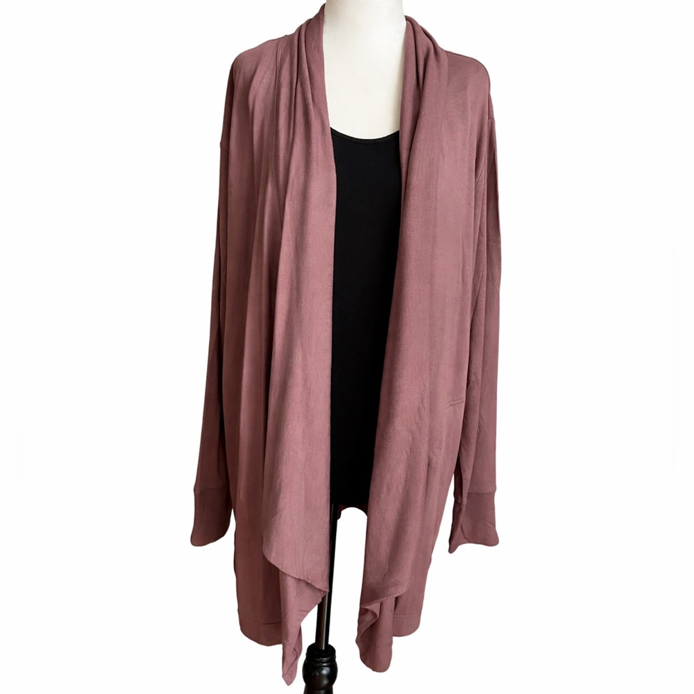 Athleta Pranayama Restore Wrap Cardigan Smokey Rose Pink Size L NWT